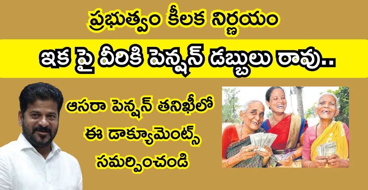 Pension Survey 2025: ప్రభుత్వం కీలక నిర్ణయం ఆసరా పెన్షన్ ఇకపై ఆపేస్తారా?