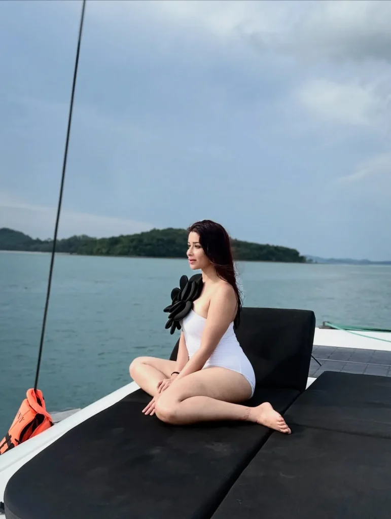 saradaga kasepu actress nyra banerjee latest bikini photos goes viral