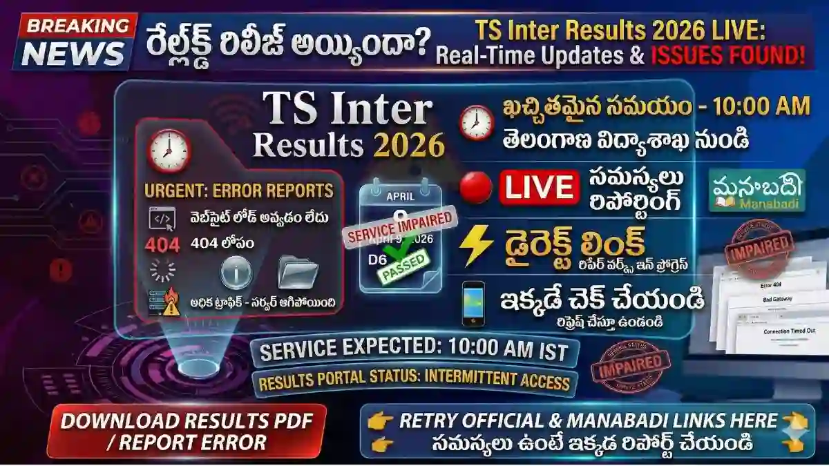 TS Inter Results 2026 LIVE Students Facing Issues, Check Now